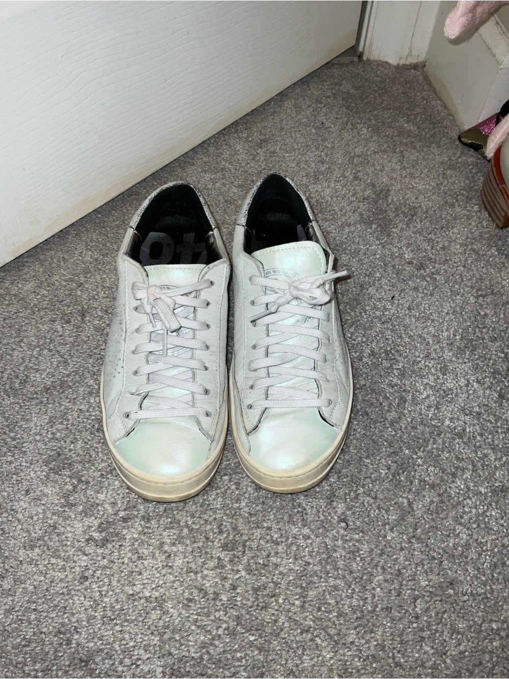 P448 White Leather Low-Top Sneakers
